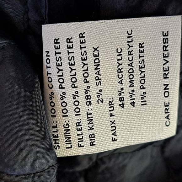 Bass Dark Blue/Black Trim Quilted Fuzzy Hood Coat. Size Small NWT - Picture 14 of 16